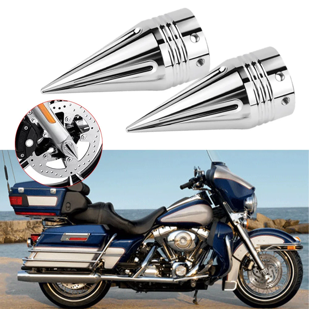 2pcs Motorcycle CNC Front Axle Nut Cover Cap Aluminum Black/Chrome for Harley Dyna Electra Street Glide Road King Sporter 1200