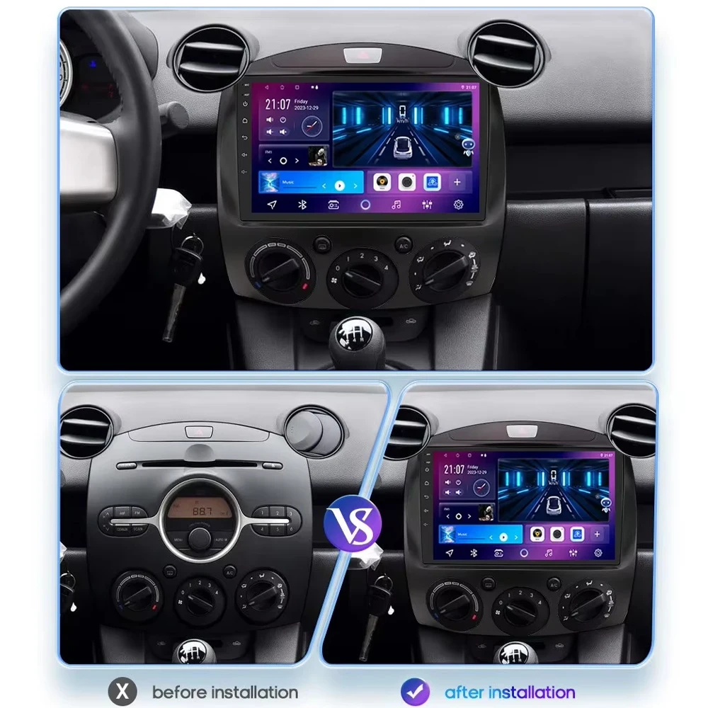 Android Car Radio For MAZDA 2 Mazda2 2007-2014 Wireless Carplay Auto DSP Car DVD Stereo Head Unit Viedo Player Multimedia GPS BT