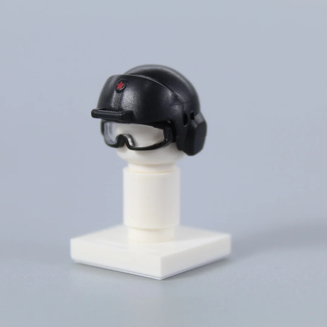 Casques masque MOC Vision nocturne vue blocs de construction briques figurines de soldats jouets cadeaux pistolet ceinture émetteur de flamme couvre-chef