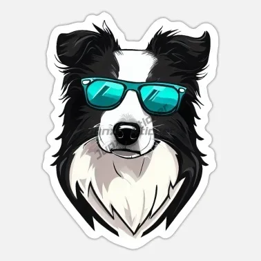 1Pc 2D Flat Color Border Collie Dog Vinyl Sticker, Waterproof Decal for Car Truck Bicycle Motorcycle Off‑Road Decor,Holiday Gift