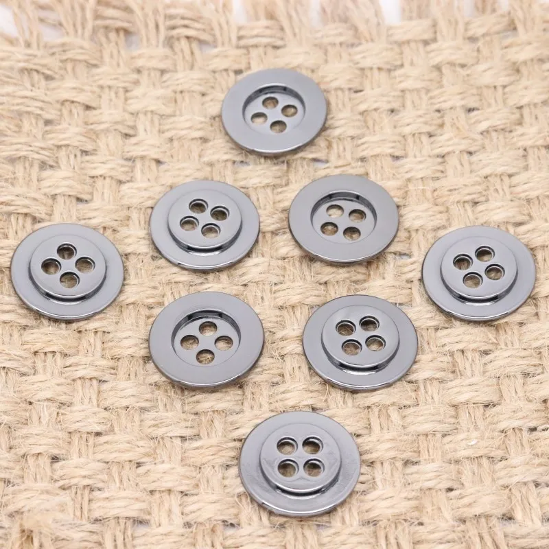 20pcs Gunmetal 18mm Metal Sewing Buttons, 4-Hole Round Buttons for Suits, Shirts, Coats, Clothes, DIY Craft Decoration
