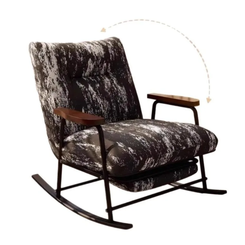 

Cream wind retro rocking chair home antique single lazy sofa living room balcony rocking chair leisure recliner