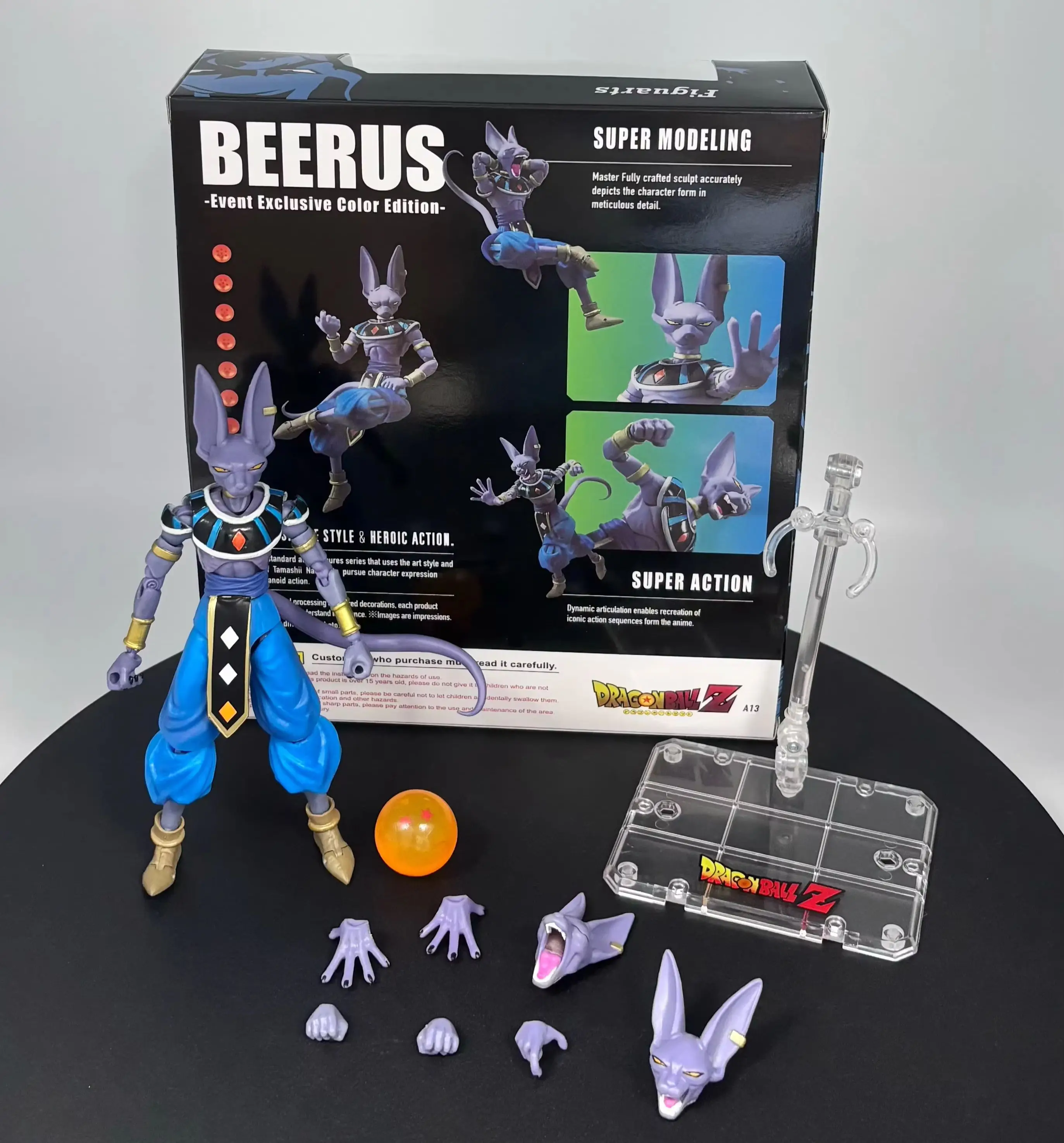 

Bandai Dragon Ball SHF God of Destruction Large Beerus Figure, Anime Trendy Toy Model Ornament