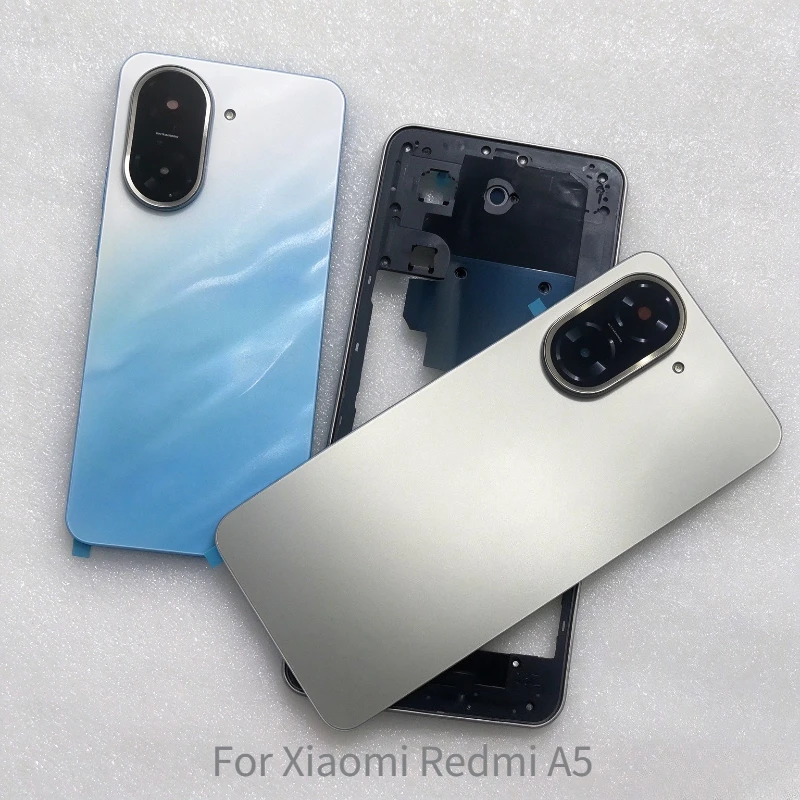 For Xiaomi Redmi A5 25028PC03G 25028RN03A Back Battery Cover + Middle Frame + Camera Frame Parts Rear Replacement Parts