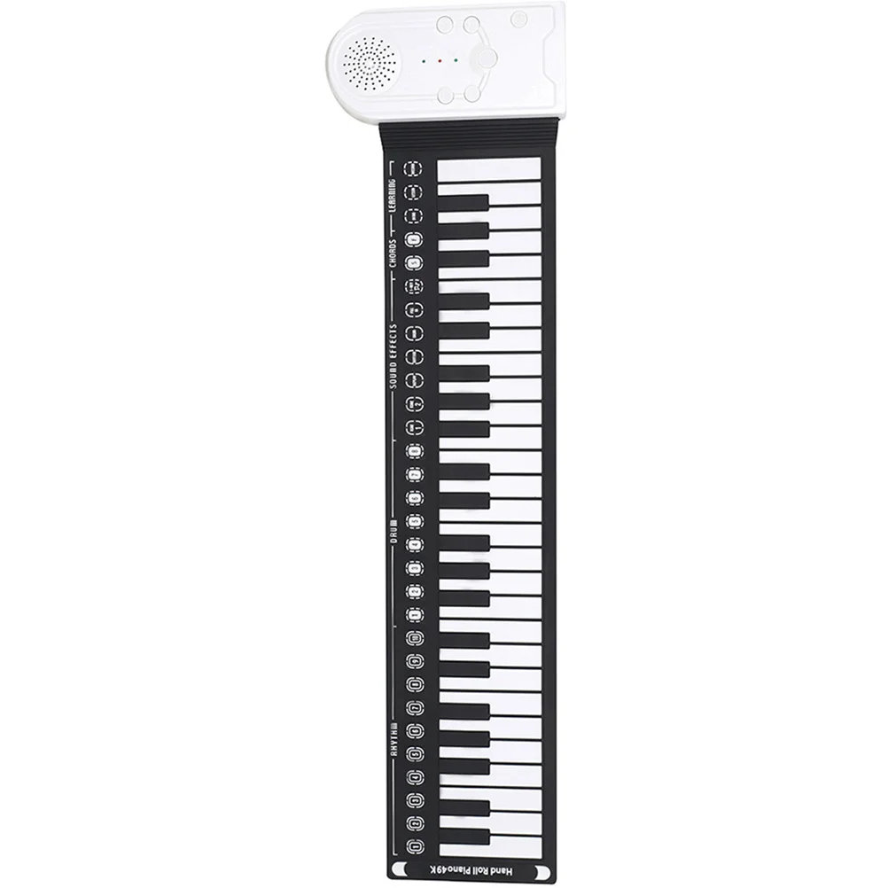 

Silicone 49 Keys Foldable Hand Roll Electronic Piano Portable Roll-Up Keyboard for Kids Adults Music Practice Brain Development