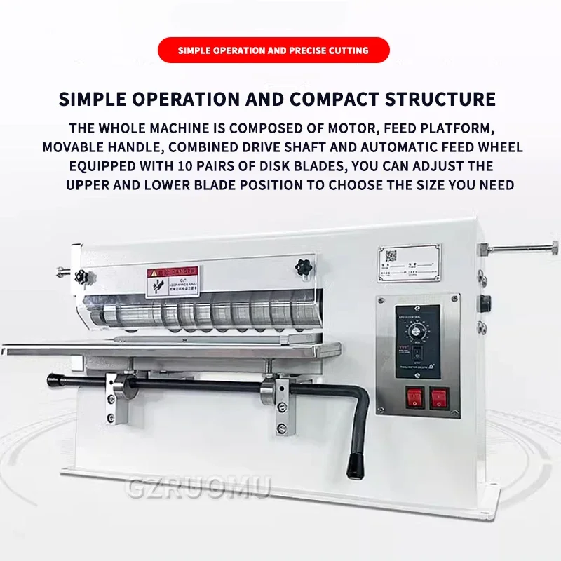 Leather Slitting Strap Cutting Machine Cutting Width 4-350MM Belt Cutter Edge Folding Laminator Leather Craft Slicer 220V 400W