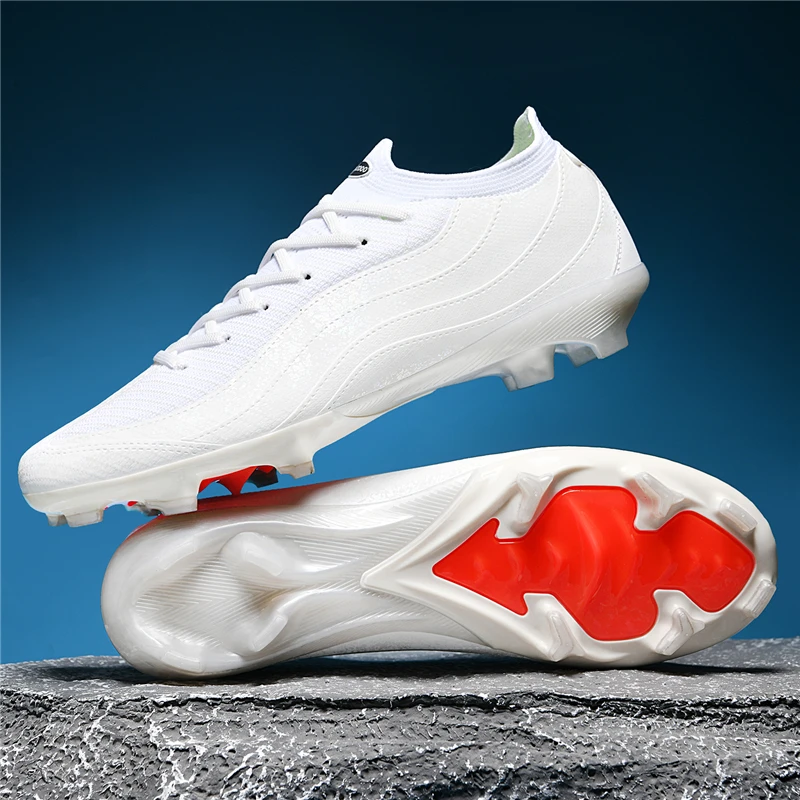 NEW Without-lace Mens Soccer Shoes Boys Training Non-Slip Turf Soccer Cleats TF/FG Football Sneakers Chuteira Campo 35-45