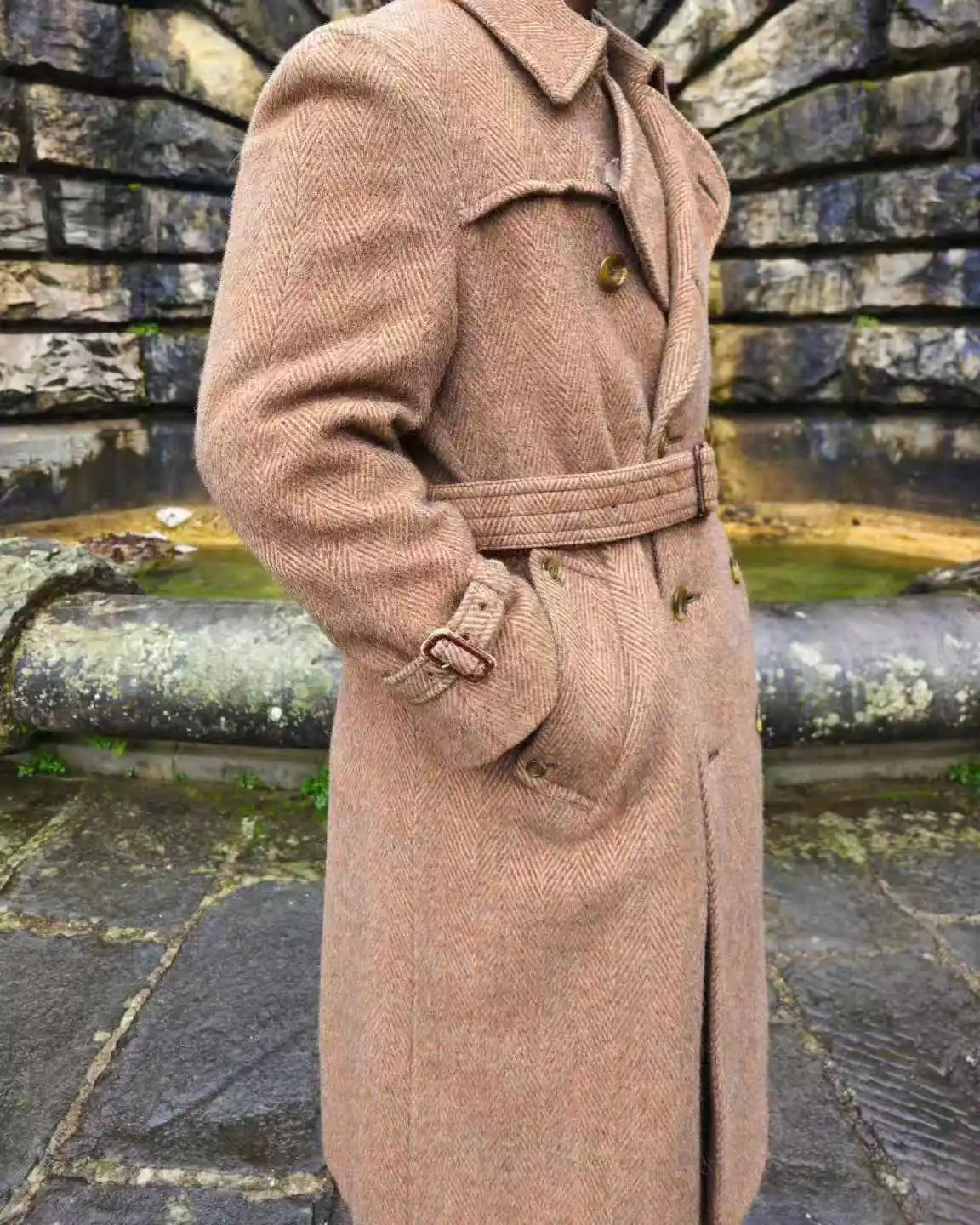 متعرجة الرجال دعوى 1 قطعة معطف طويل السترة الصوفية الشتاء مخصص مكتب رسمي سترة العريس الزفاف سهرة الملك معطف #4