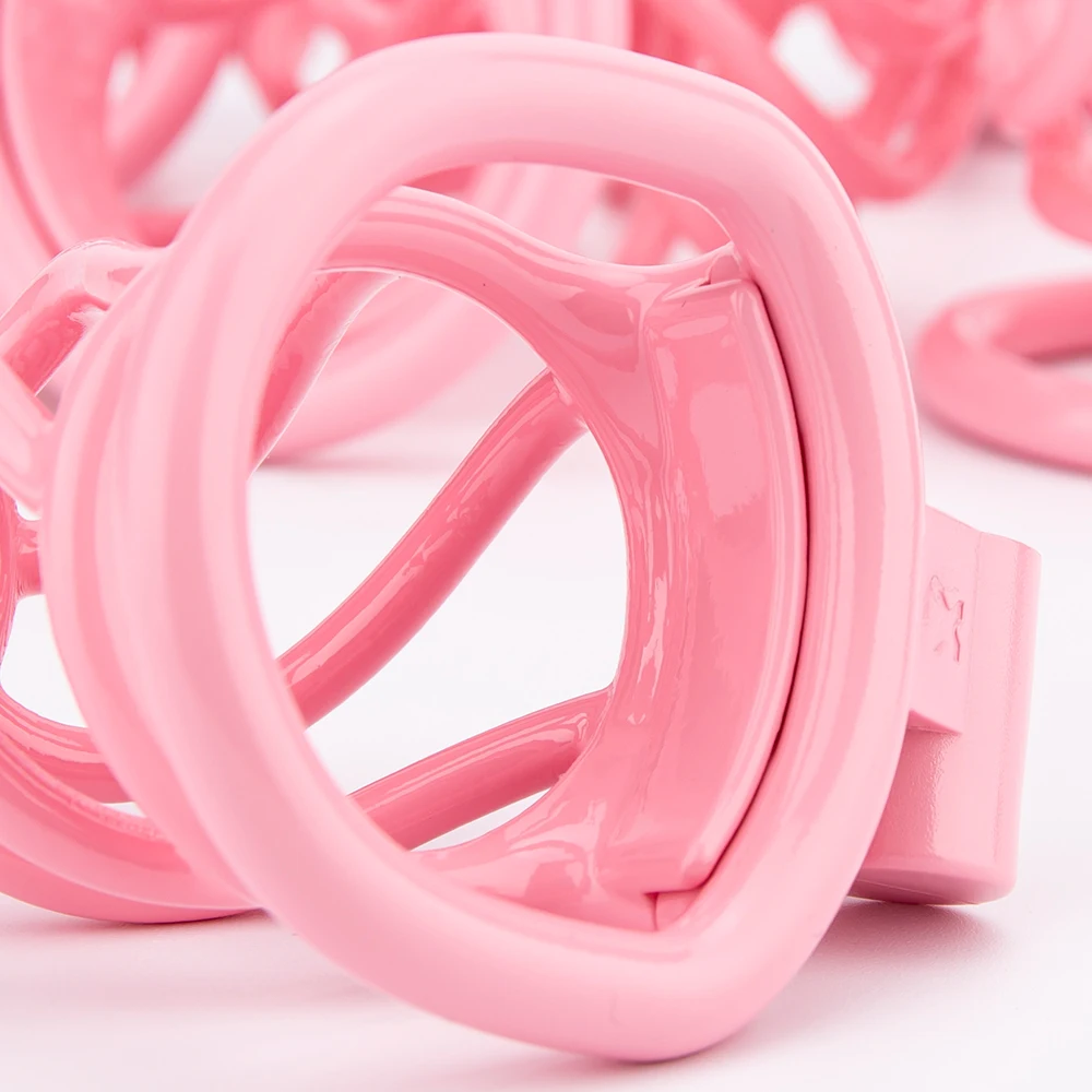 Small Pink Male Chastity Cage Lightweight Penis Cage Cock Ring CB Lock Big Chastity Belt Fetish BDSM Adult Sex Toy For Men