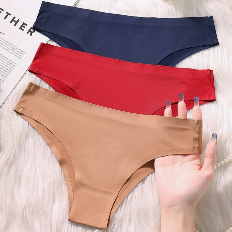 4Pcs/Set Ice Silk Brazilian Panties Women's Seamless Underwear Low Rise Briefs… - Image 6