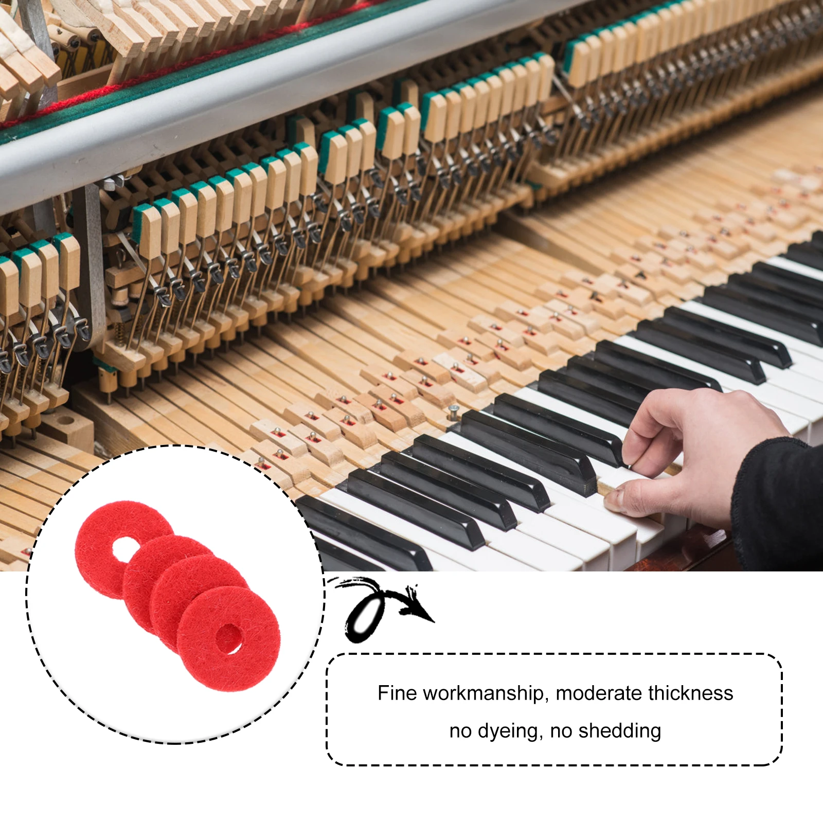 

90pcs Piano Repair Tools Wool Pads For Keyboard Balance Front Rail Regulating Replacement Parts Compatible With Piano Washers
