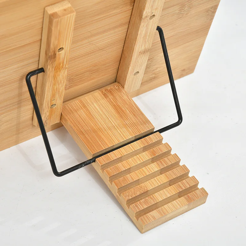 حامل قراءة Nanzhu للأطفال، كتاب قراءة متعدد الوظائف لسطح المكتب قابل للطي، يمكن رفع حامل كتب من الخيزران