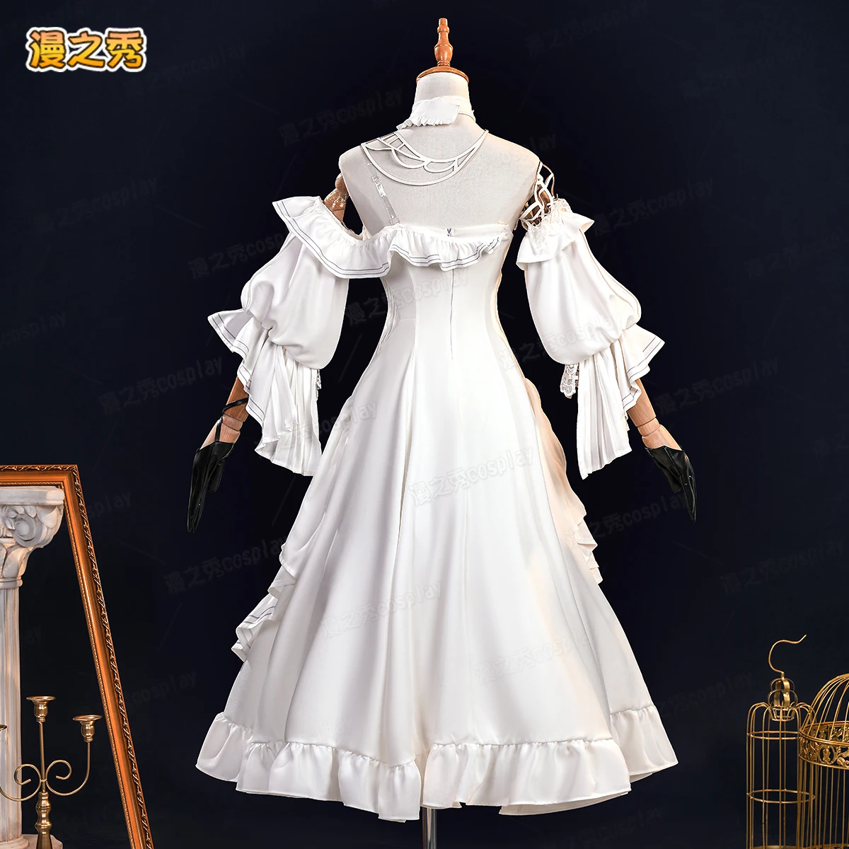Game Wuthering Waves Phrolova Cosplay Costume Wig White Dress Earrings Headwear Fractsidus Cos For Women Girls Halloween Party - Image 5