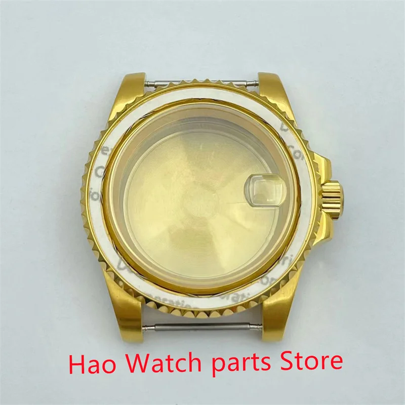 40mm gold sterile watch case sapphire glass fit NH35 NH36 ETA2836 Miyota8205 8215 821A Mingzhu DG2813 3804 Seagull 1612 movement