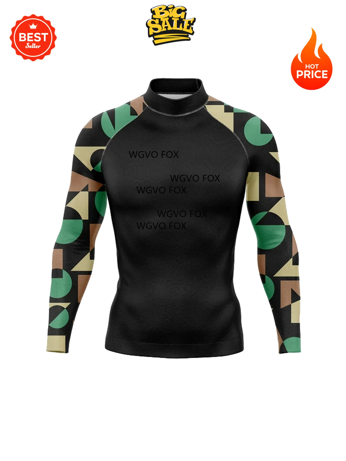 

Men's Summer Long Sleeve Surfing Top, UV Protection Funny Beach Swim Shirt, Quick Dry Outdoor Water Sports Swimwear