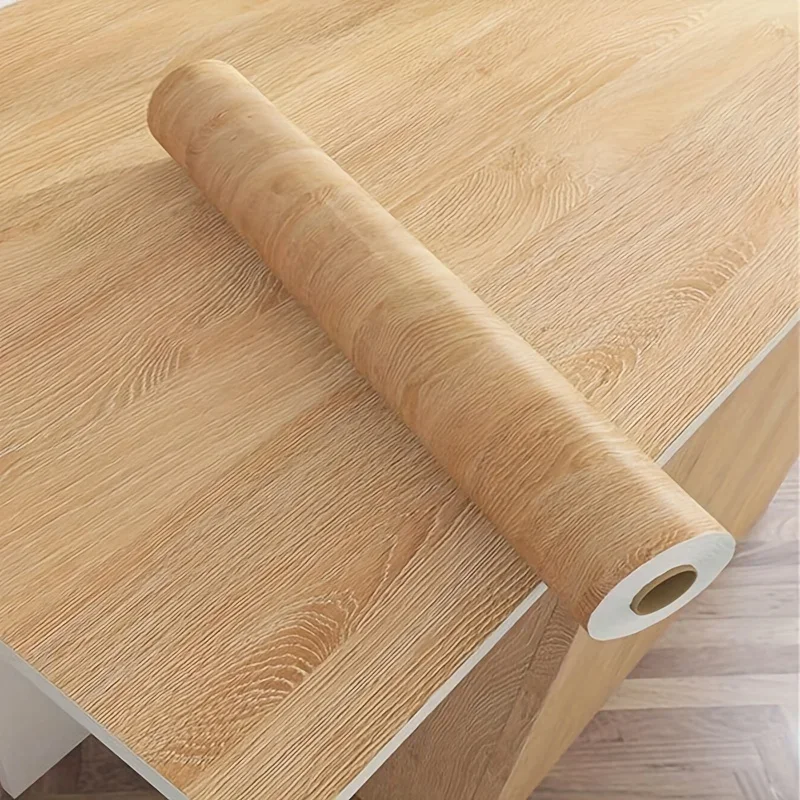 40cm Width Vinyl Waterproof Wood Grain Self-Adhesive Wallpaper for Furniture Refurbishment Removable Stickers for Home Decor