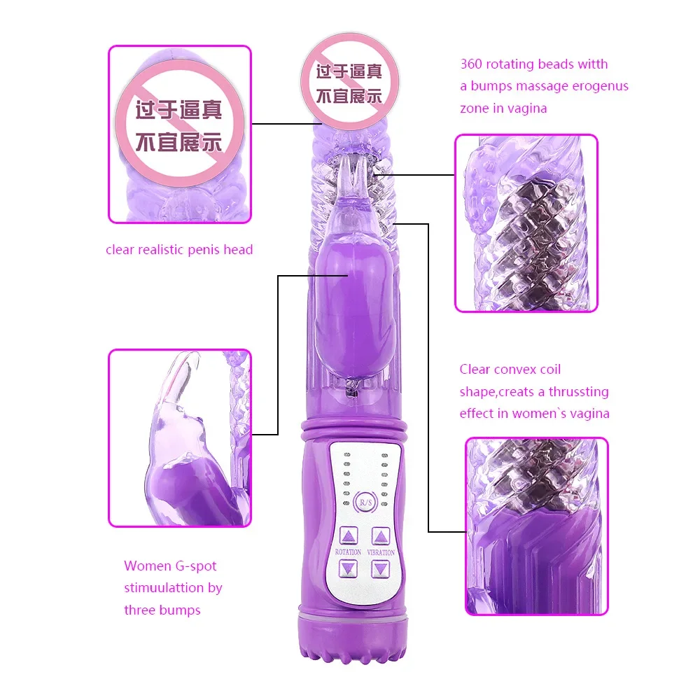 Silicone Rabbit Vibrator G Spot Vibrators for Women Multi Speed Dildo Vibrator 10 Speed Adult Sex Toys for Female Sex Products 4