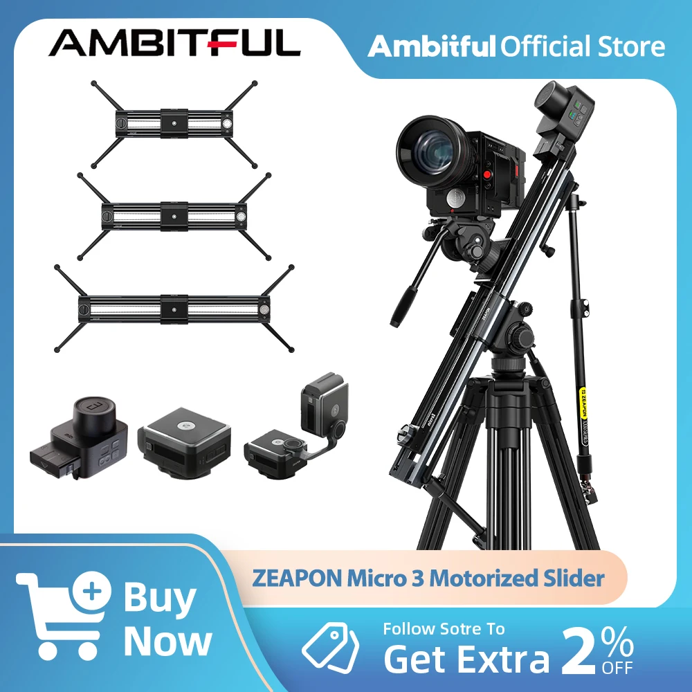 

ZEAPON Micro3 E1000 Motorized Slider Double Distance Motorized Camera Slider Motor DSLR Camera Double Distance Portable Slider