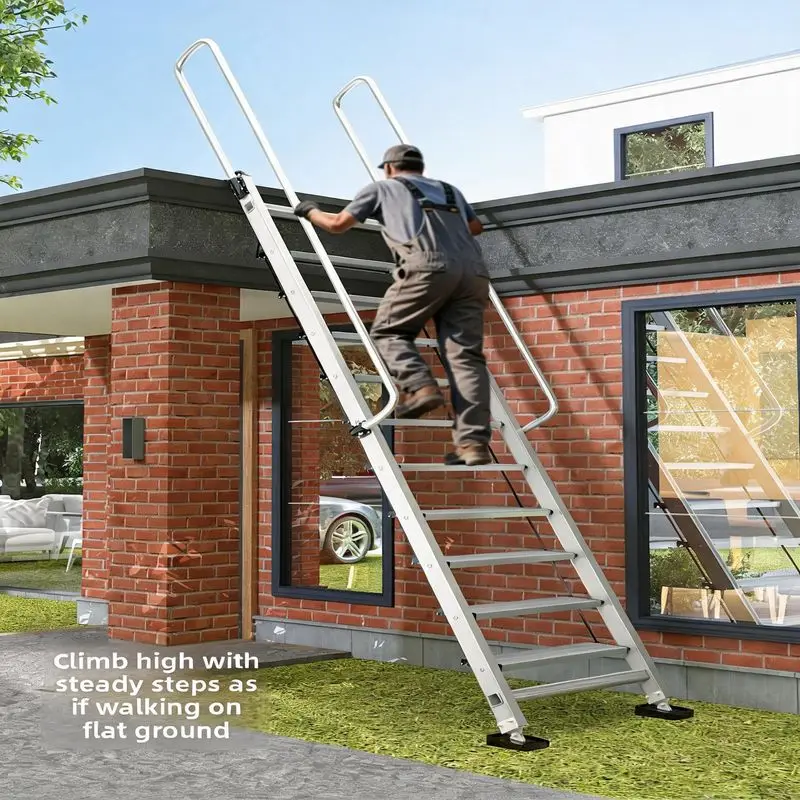 Aluminum Alloy Folding Attic Ladder Household Thickened Load-bearing Multifunctional Lengthened Ladder