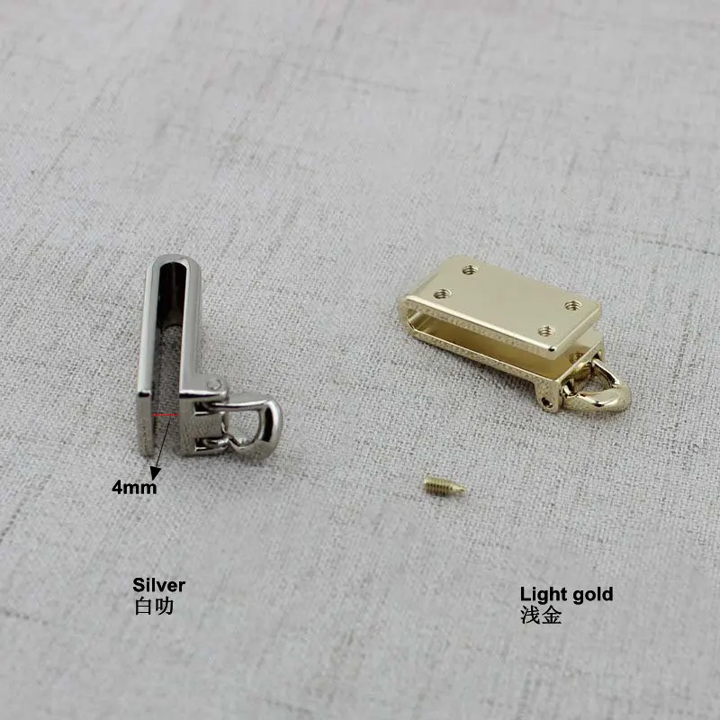 30*13mm high quality metal Fashion fitting hardware handbag/bag's tassel cap clasp square buckle screw connector bag hange