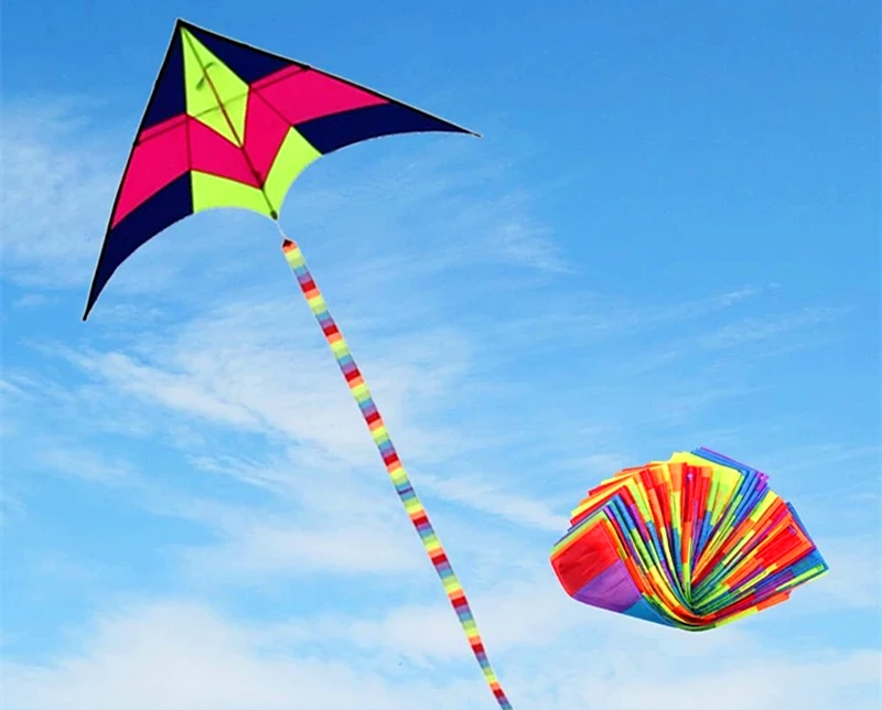 Nowe duże ogony latawce latający latawiec wachlarze latawce tęczowy ogon latawiec dla dzieci basta juego de mesa spinning boy rope fun snake kite