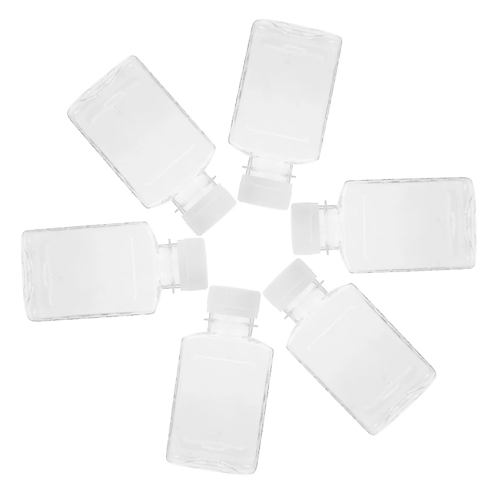6 قطعة زجاجات المشروبات البلاستيكية شفافة قابلة لإعادة الاستخدام حاويات عصير صغيرة الحليب شرب الماء تخزين الثلاجة استخدام إبريق ماء #4