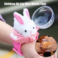 3D Cartoon Children RC Car Mini Watch USB Charging Rabbit Racing Cute Pet Car Remote Control Toy for Children/Student Gift