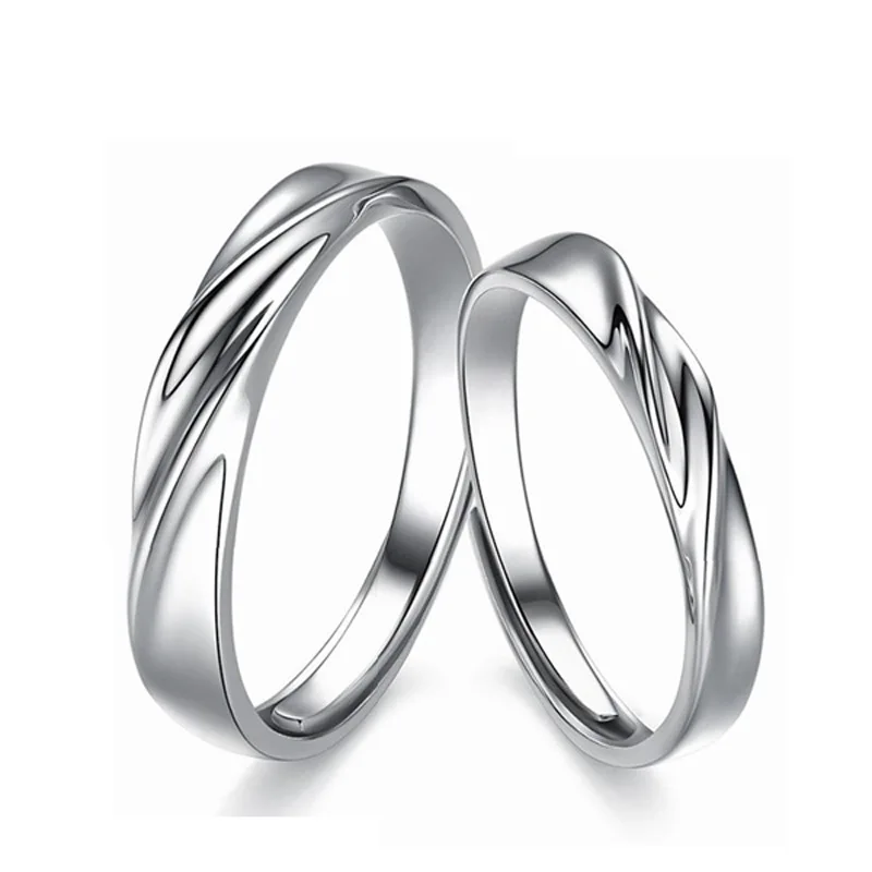 

Couple Rings Nice Cut Wave Shape Minimalism 925 Sterling Silver Rings for Lover