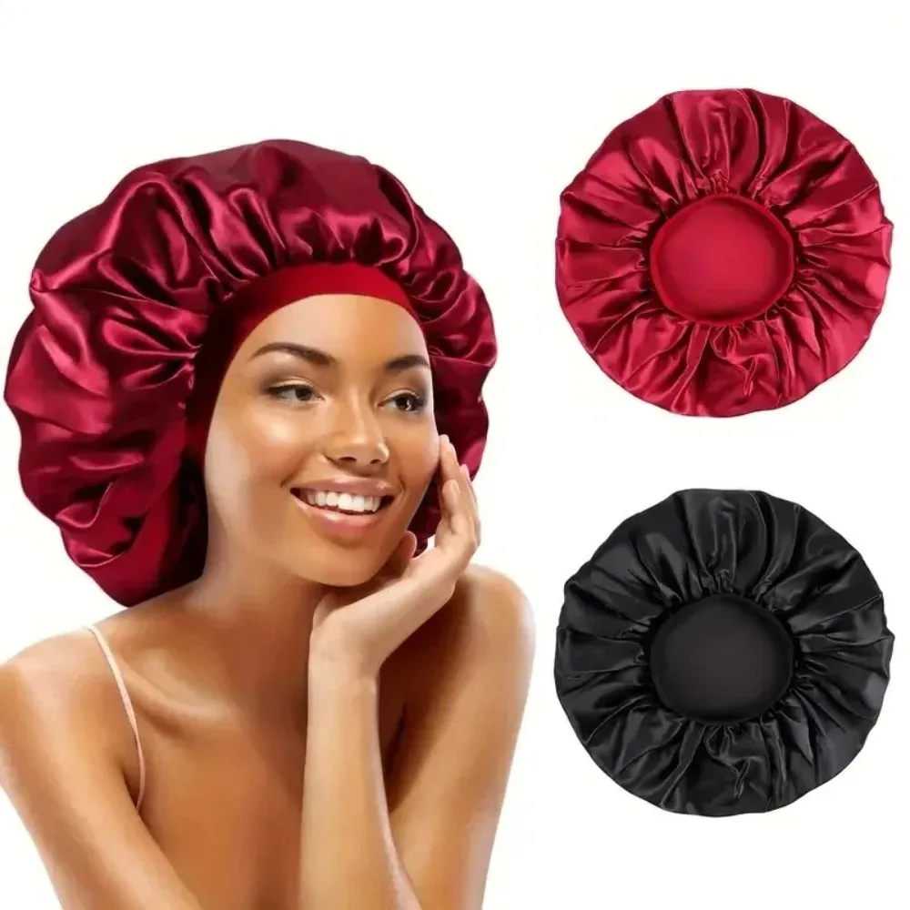 Satin Bonnet Silk Bonnet Hair Bonnet for Sleeping-Slouchy Beanie Hat Satin Sleep Cap for Women's Natural & Curly Hair
