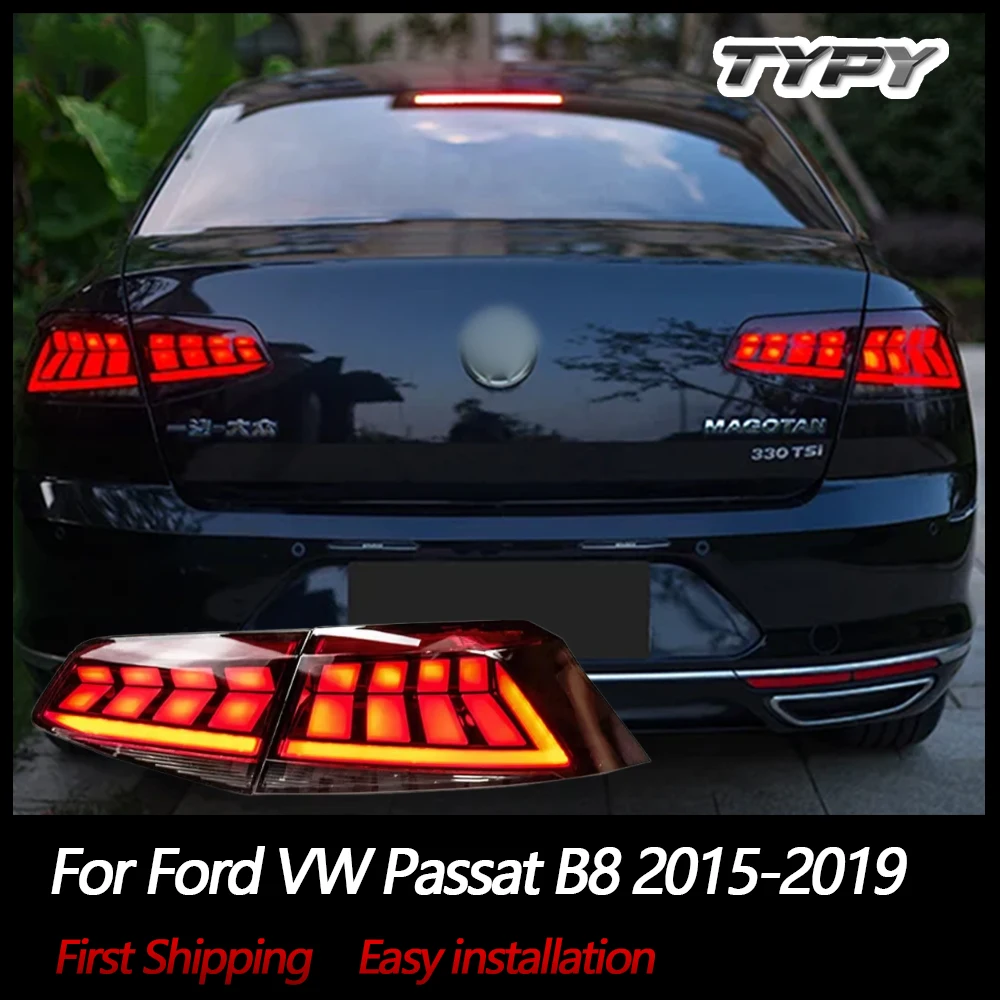 

TYPY Автомобильные задние фонари для Ford VW Passat B8 2015-2019 Светодиодные задние фонари Дневные ходовые огни Динамические указатели поворота