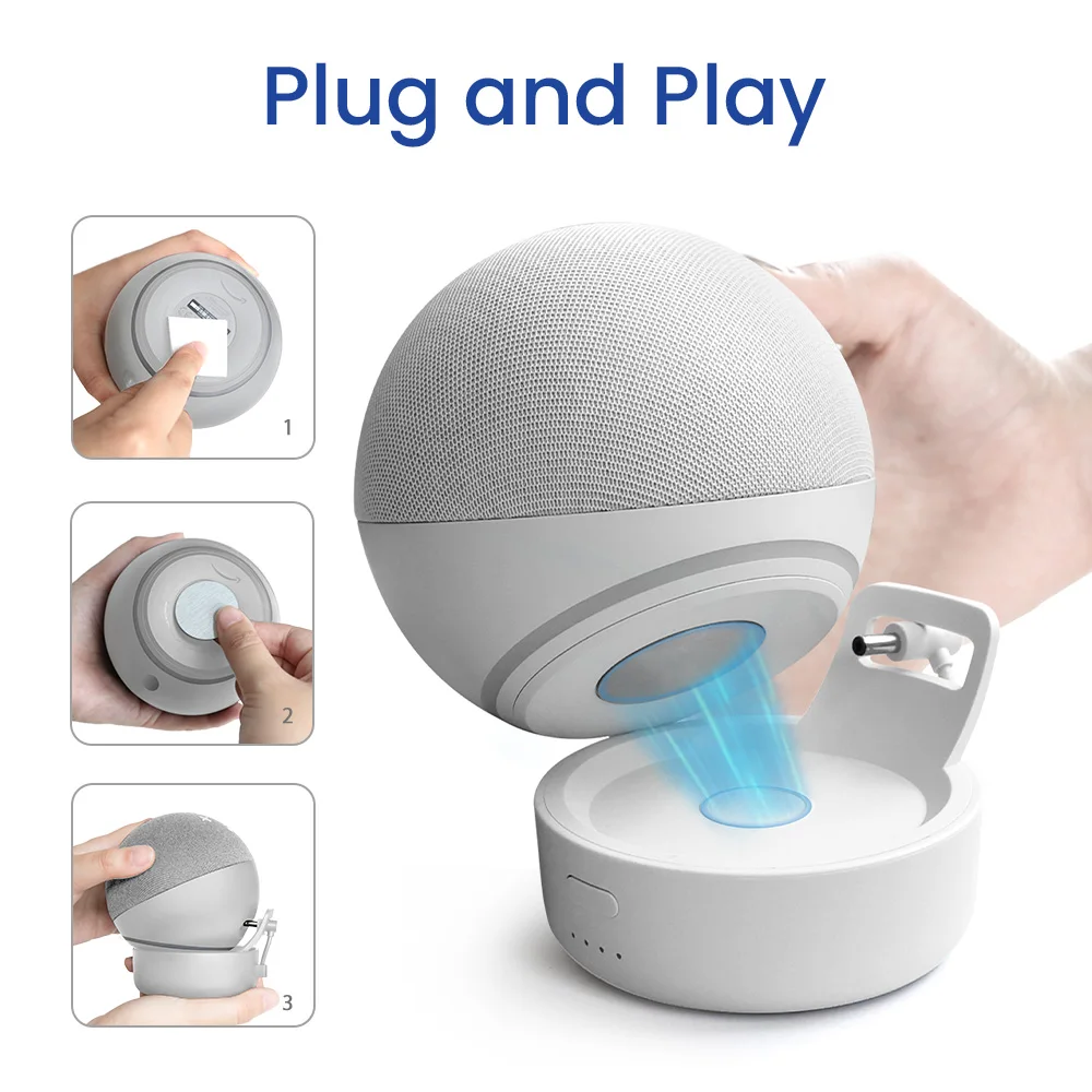 Ggmmバッテリーベース5200用amazonエコードット4th世代ポータブルドッキングステーションalexaスマートスピーカーと6時間再生