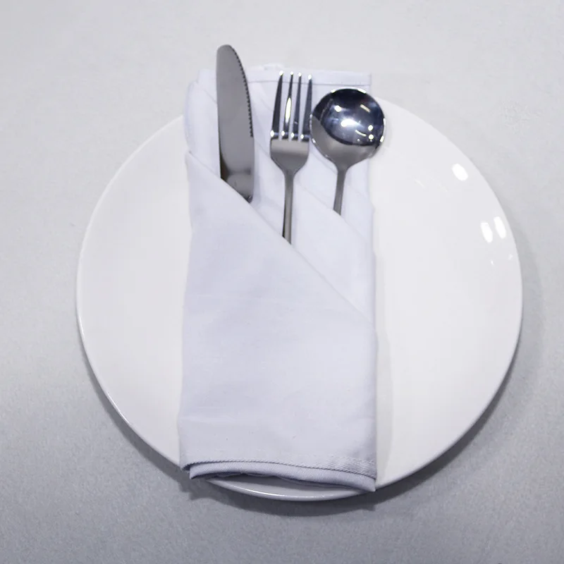 6Pcs/Set Wedding Table Napkins White Cotton Napkins for Party Wedding Table Clothes Cotton Napkins Handkerchief Hotel Decoration