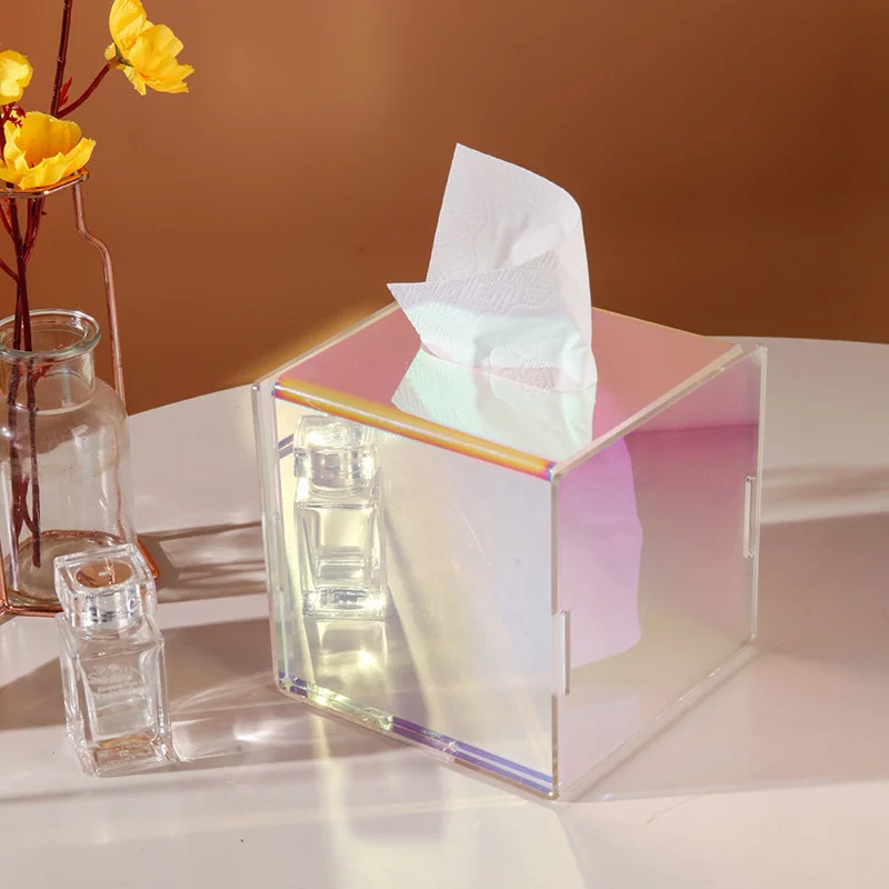 Creative and Minimalist Acrylic Living Room Decoration Tissue Box Colorful Roll Paper Tube Bathroom Storage Kitchen Accessories