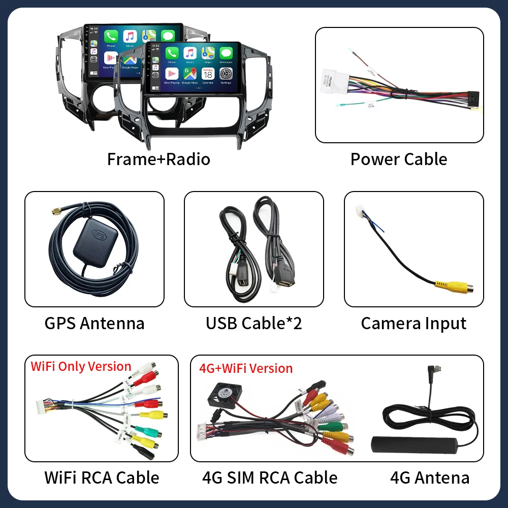 Android 16 Carplay For Mitsubishi Pajero Sport 3 L200 5 Triton 3 2015 2016 2017 2018 2019 Car Radio GPS Multimedia Video Player