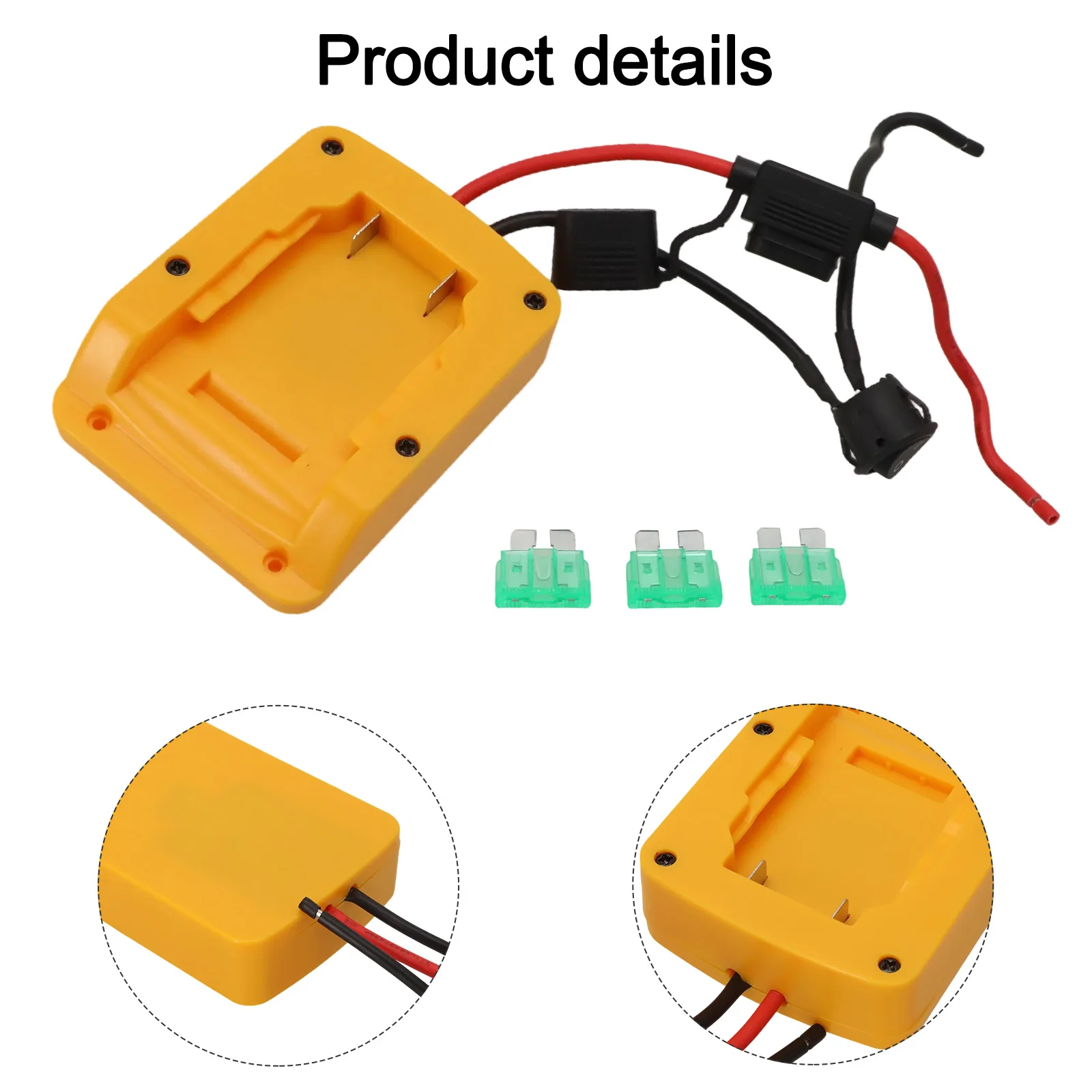 

Адаптер питания для батареи «сделай сам», адаптер преобразователя батареи 20 В для блока разветвителя батареи Dewalt 7x8,5 см, максимальный ток 10 А
