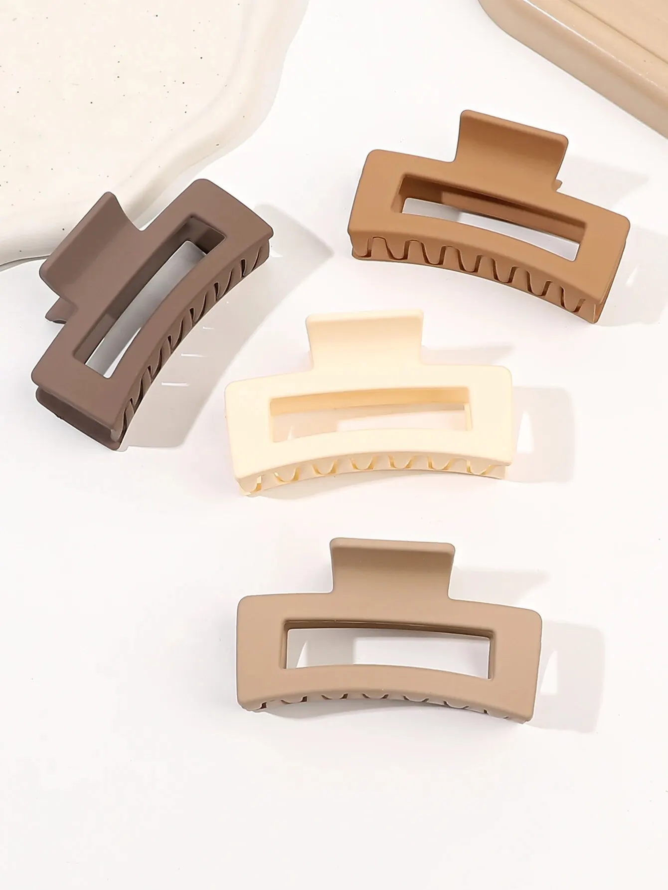 8pcs Set of Rectangular Hair Clips Solid Color Hair Clips Elegant Hair Clips for All Hairstyles Ladies Non-slip Hair Clips