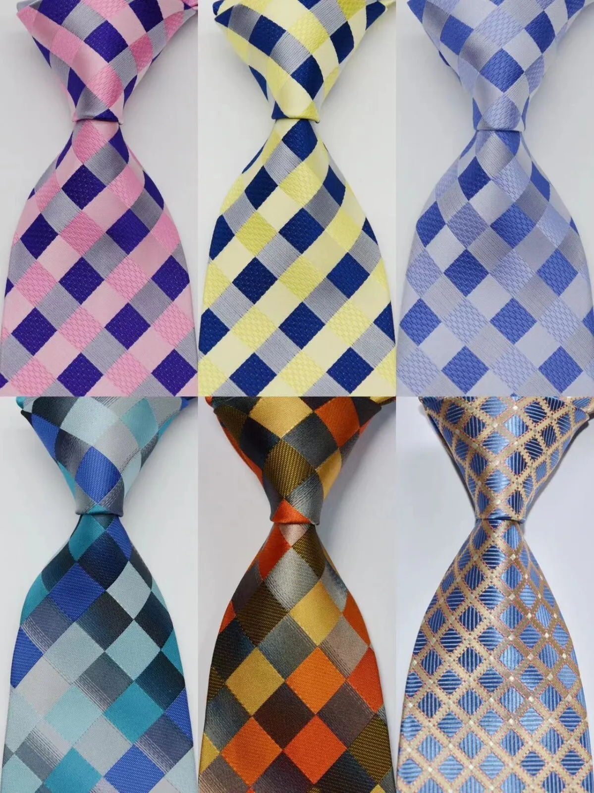 New Classic Plaids&Checks JACQUARD WOVEN 100% Silk Men's Tie Necktie