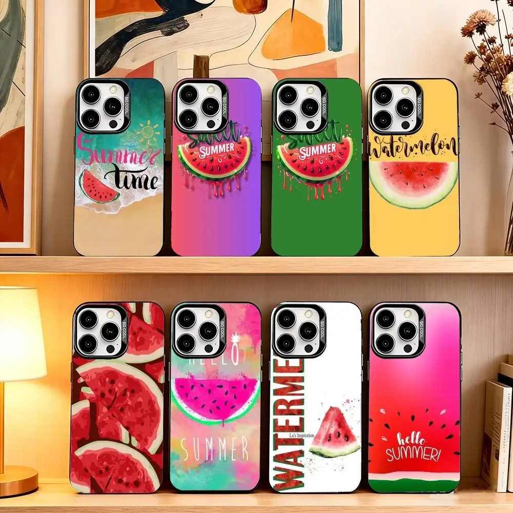 

I Love M-MY Watermelon Phone Case For iPhone 17,16,15,14,13,12,11 Plus,Pro Max,XS,Colorful Silver Black Cover