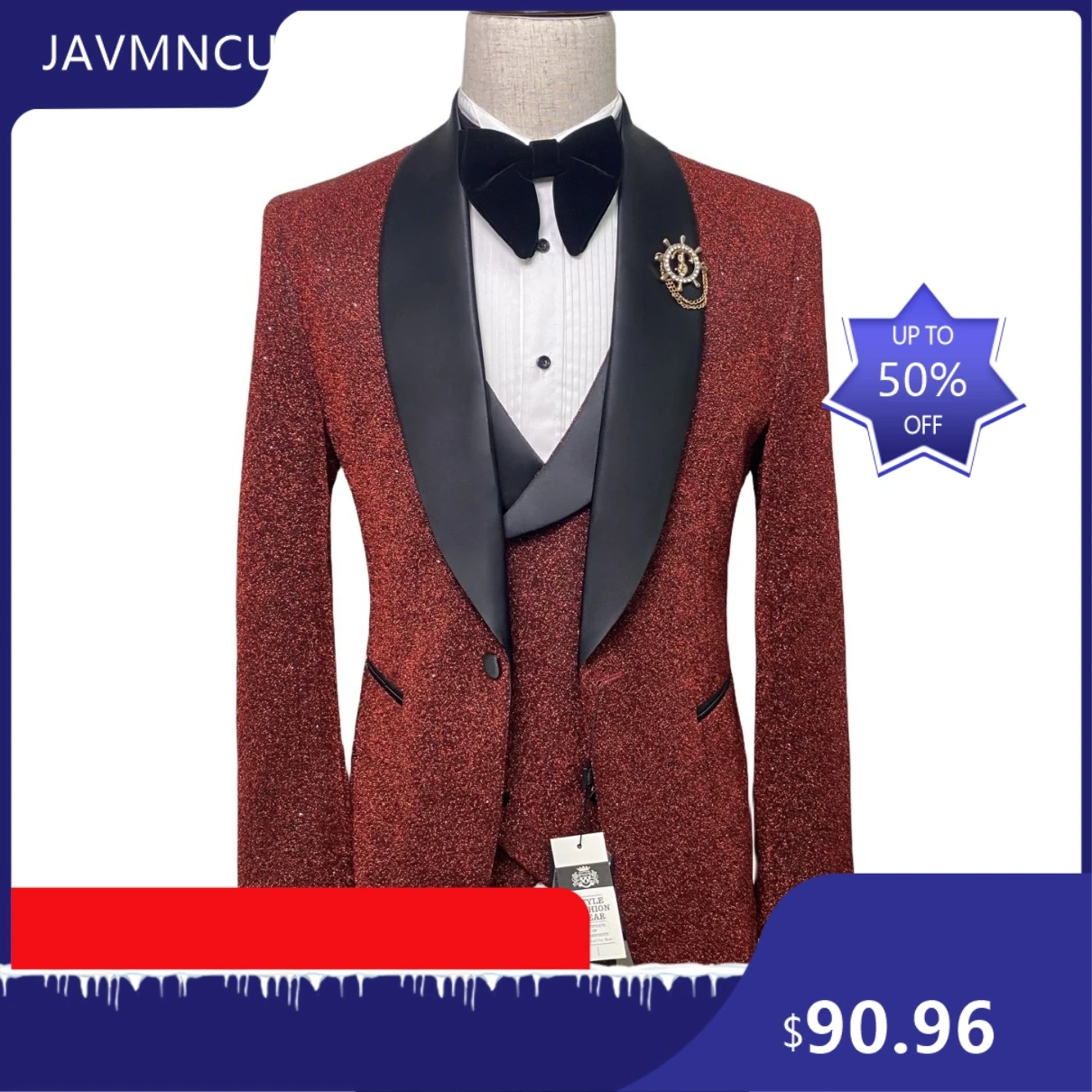 2026 Men’s 3-Piece Suit, Sparkle Design, Business & Wedding, European & American Fashion, Wholesale, Cross-Border