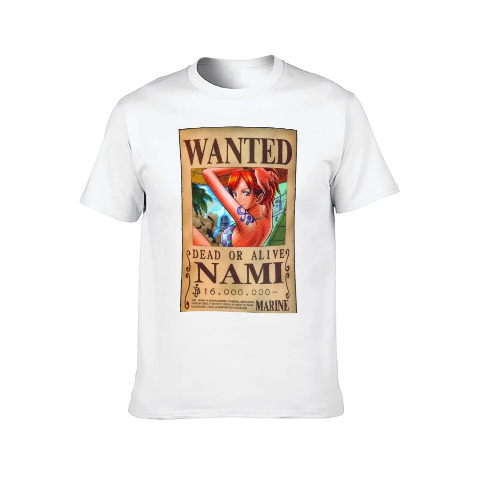 Nami Wanted Poster with 16 million berries T-Shirt quick drying clothes new edition men workout shirt