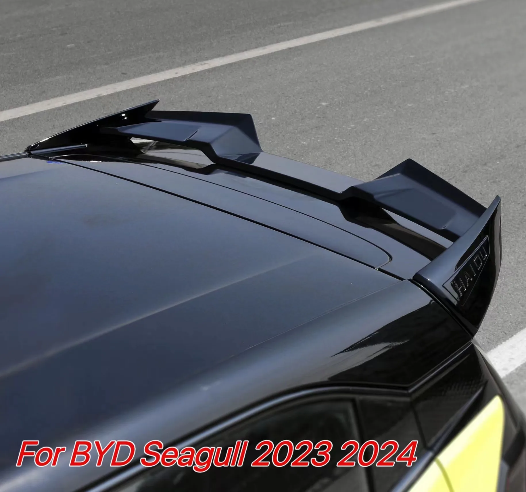 For 2023 2024 BYD Seagull Rear Trunk Lid Boot Spoiler Wings Carbon Black ABS Sports Styling Accessories