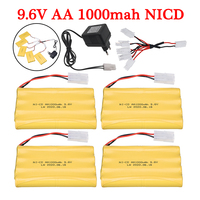 With Charger 9.6v 1000mAh NiCD Battery For Remote Control Rc Cars Tanks Robots Boat Ship Toys Guns AA 9.6 v Rechargeable Battery