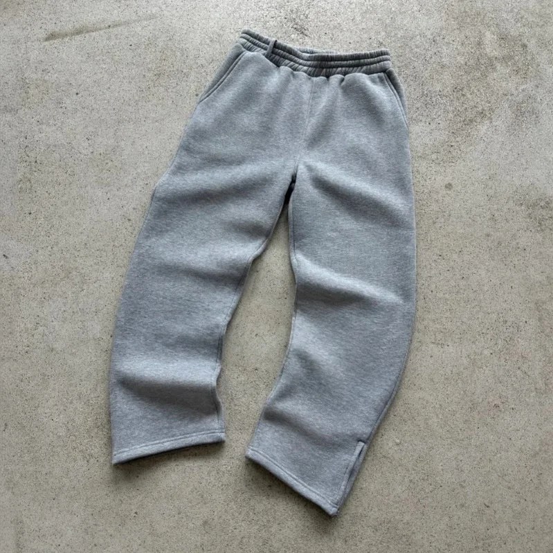 

Retro Y2K Streetwear Loose Fit Zippered Cuffed Color Sporty Casual Sweatpants Comfortable Polyester Nine-Piece Trousers