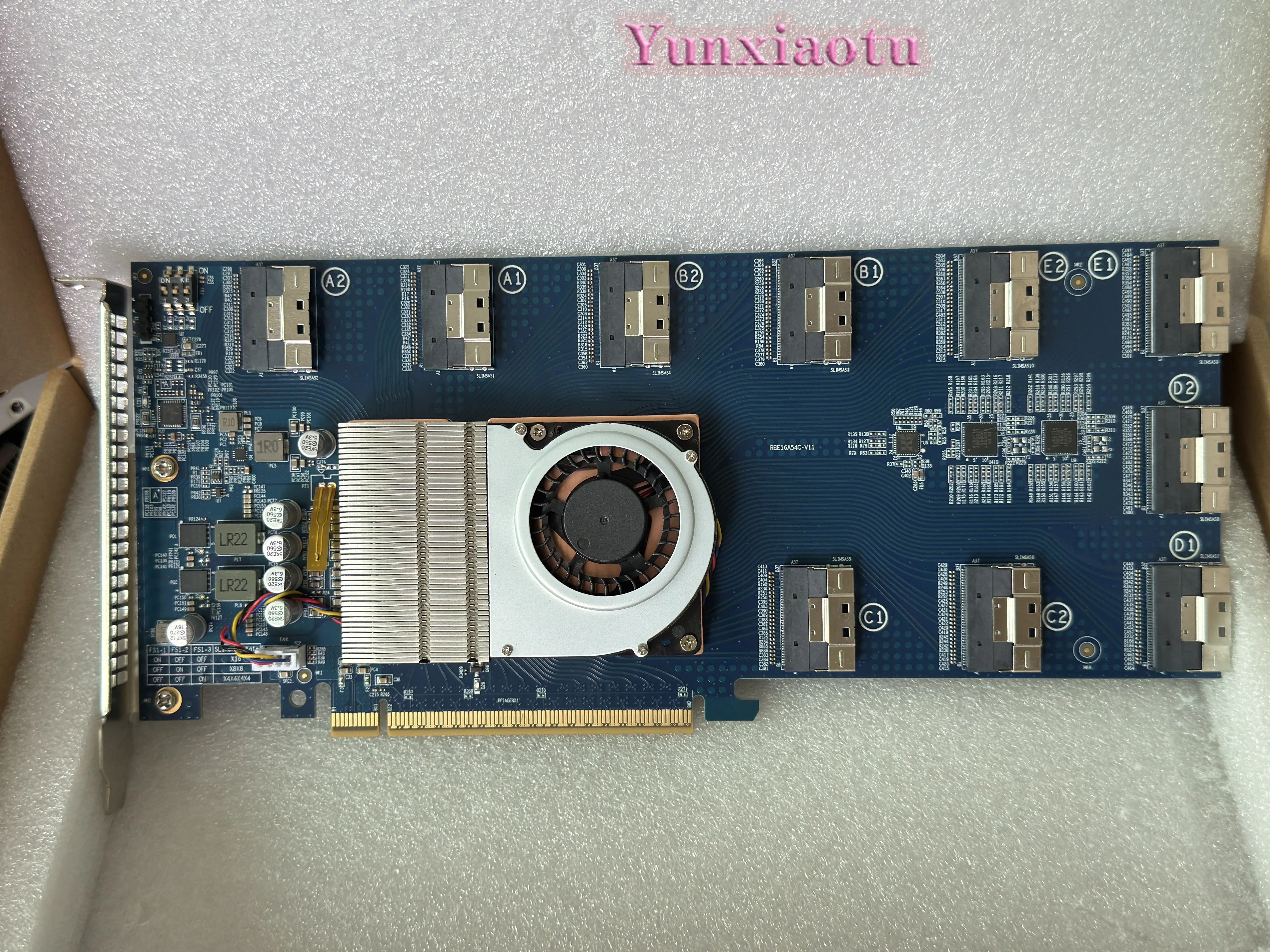 PEX88096 PCIe 4.0 Expansion Card, Flexible Lane Splitting, No Driver Needed, 6-10 SFF-8654 Interfaces