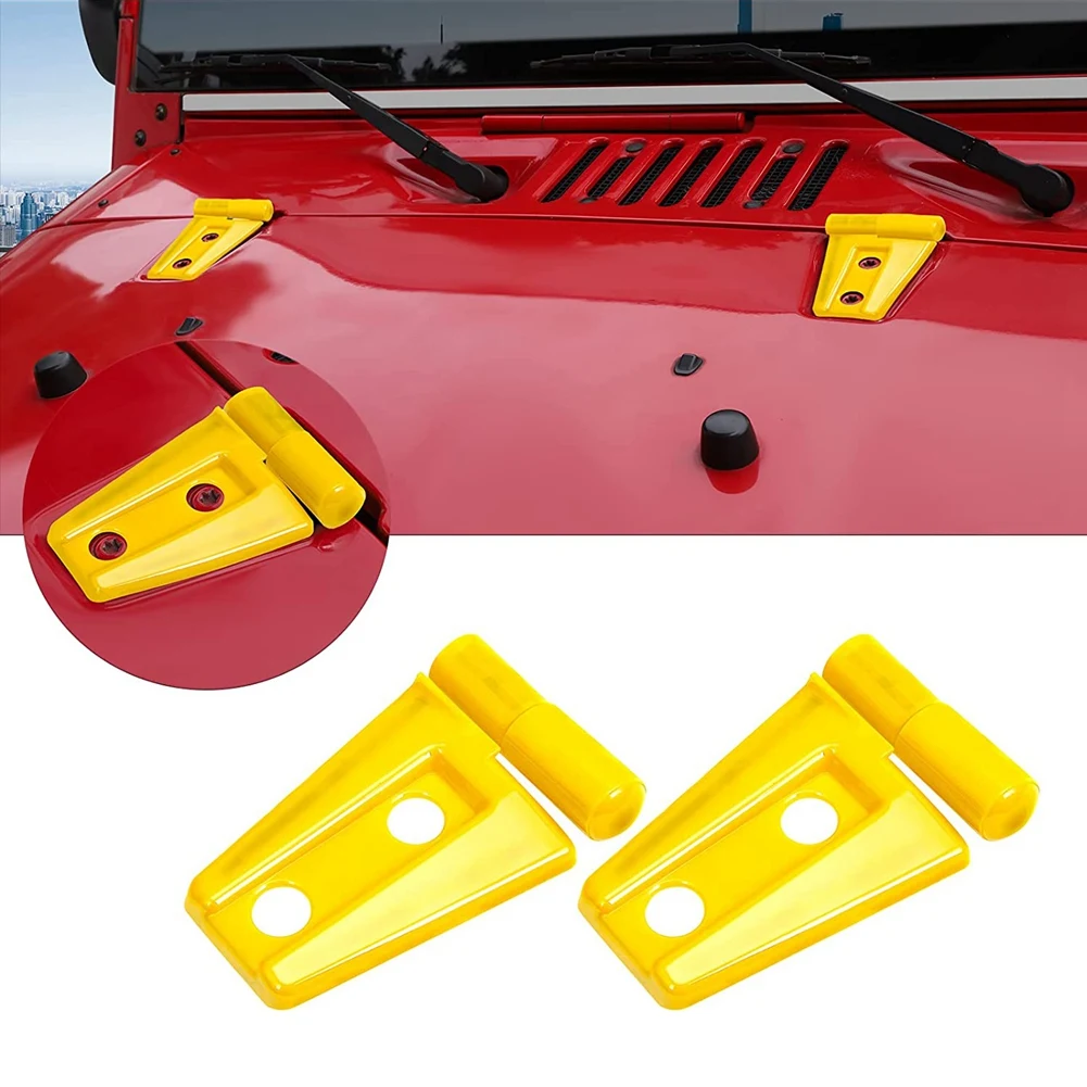 Hood Hinge Cover Trim Accessories for - Wrangler JK & 2007-2017 (Yellow)