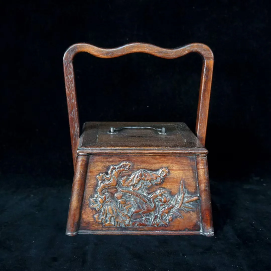 Antique old Chinease African rosewood handbag box, home collection, film and television props