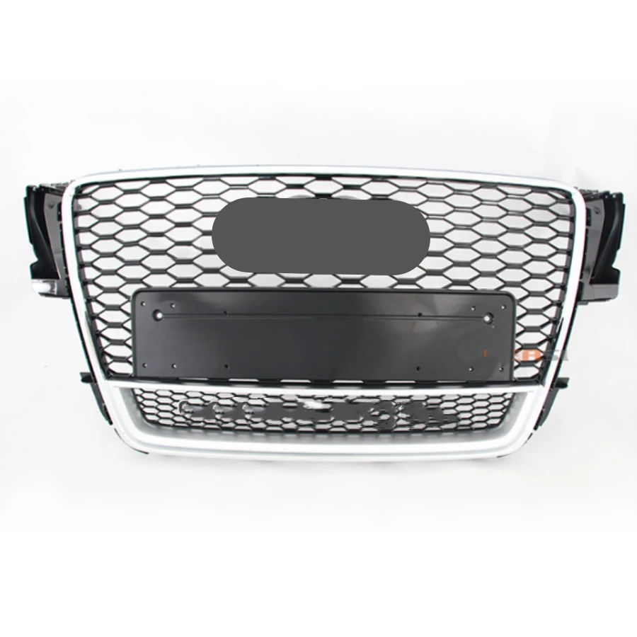 For RS5 Style Front Sport Hex Mesh Honeycomb Hood Grill Gloss Black For Audi A5/S5 B8 2008 2009 2010 2011