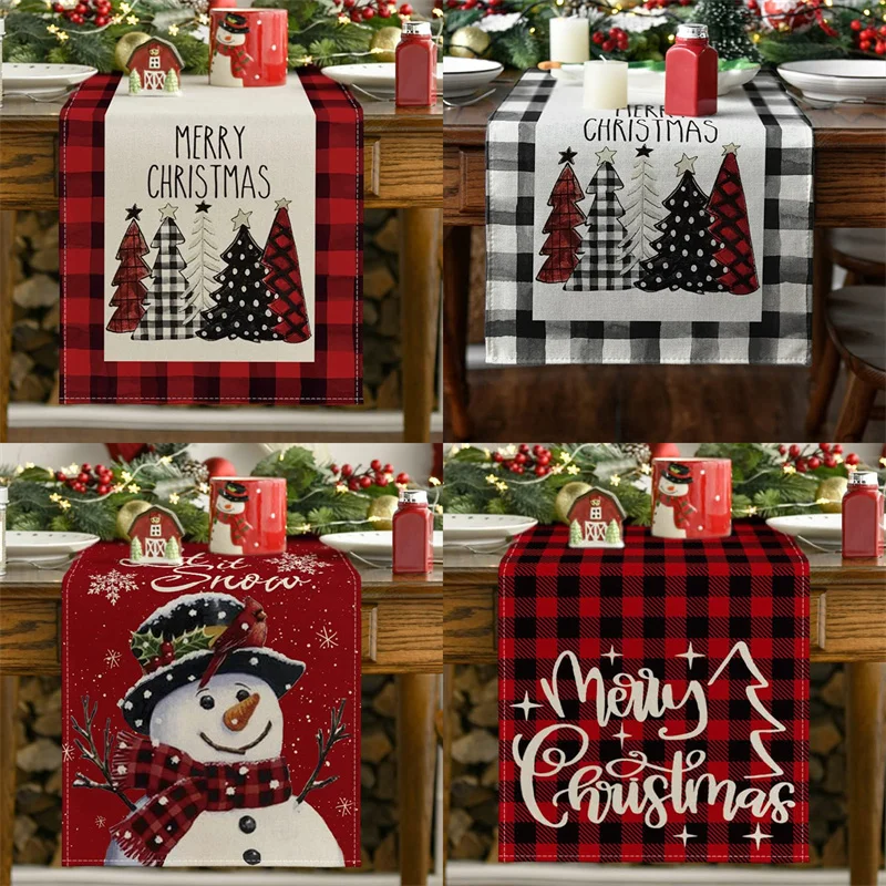 Fall Thanksgiving Pumpkin Maple Leaf Linen Table Runners Kitchen Table Decor Farmhouse Table Runner for Dining Table Party Decor