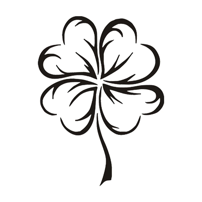 15x20cm Flower 4 leaf Clover Lucky Car Sticker Vinyl Decal Waterproof on Truck Bumper Rear Window Without Background