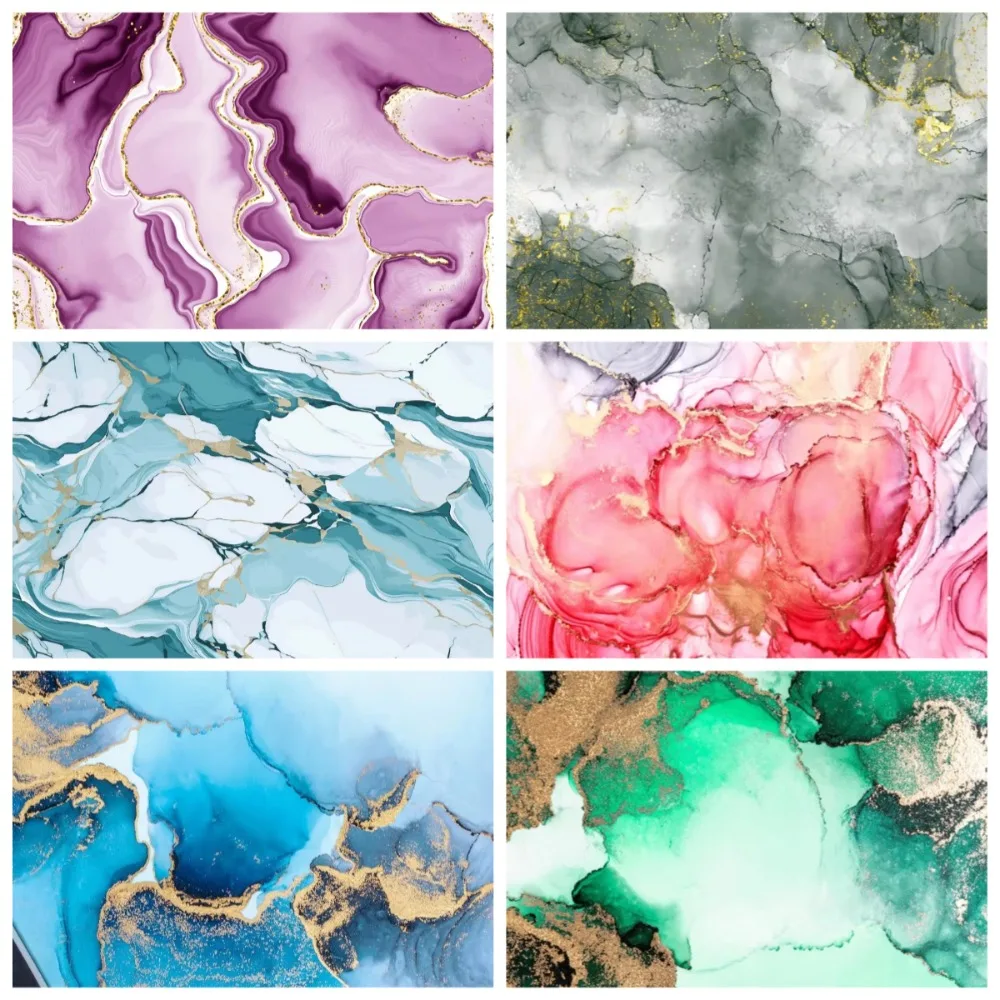 Colorful Gold Patterned Marble Agate Themed Banner Decoration Background, Birthday Party, Home Decoration Photography Background